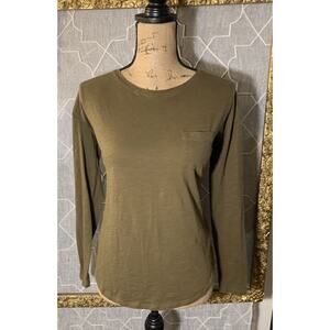 MICHAEL Kors Women's Jersey Knit Top Brown Stretc Long Sleeve Sz S EUC silver